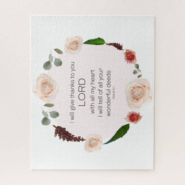 Puzzle Salmo 9:1, Biblia Verse (Vertical)