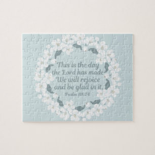 Puzzle Salmo cristiano inspirador 118:24 Regocijo