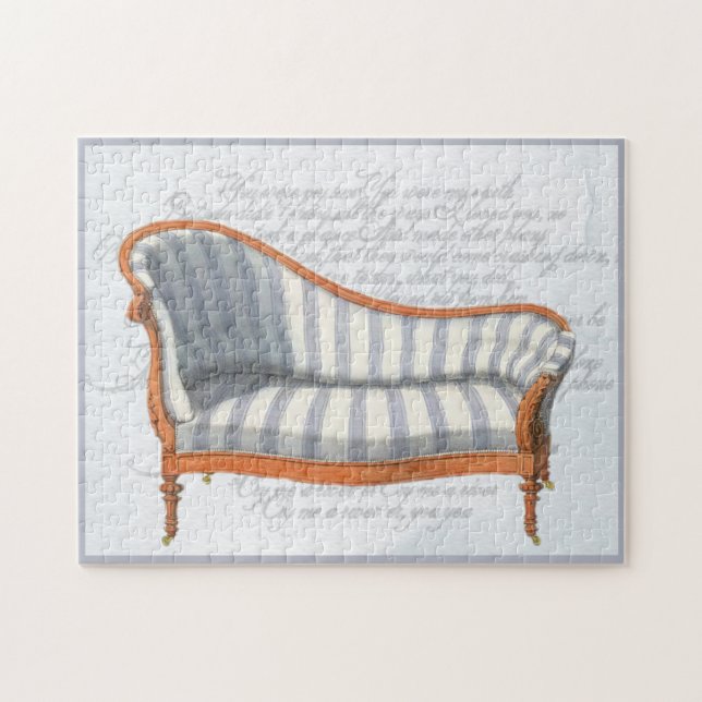 Puzzle Salón de la Chaise Victorian Blue Stripe (Horizontal)