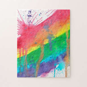 Puzzle Salpicadura de la pintura del arco iris