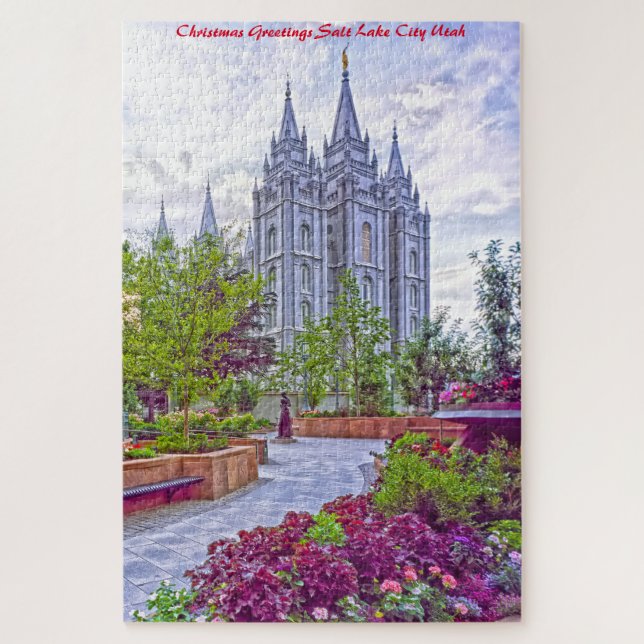 Puzzle Salt Lake City Utah. Saludos de Navidad (Vertical)