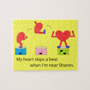 Puzzle Saltando el corazón en el amor: amarillo
