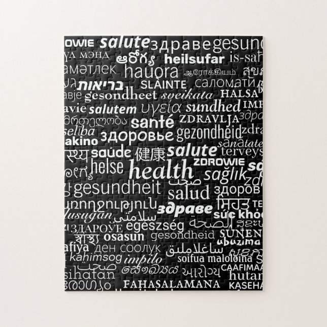 Puzzle Salud - Internacional de varios idiomas - Sé salud (Vertical)