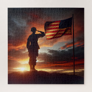 Puzzle Saludo al soldado estadounidense