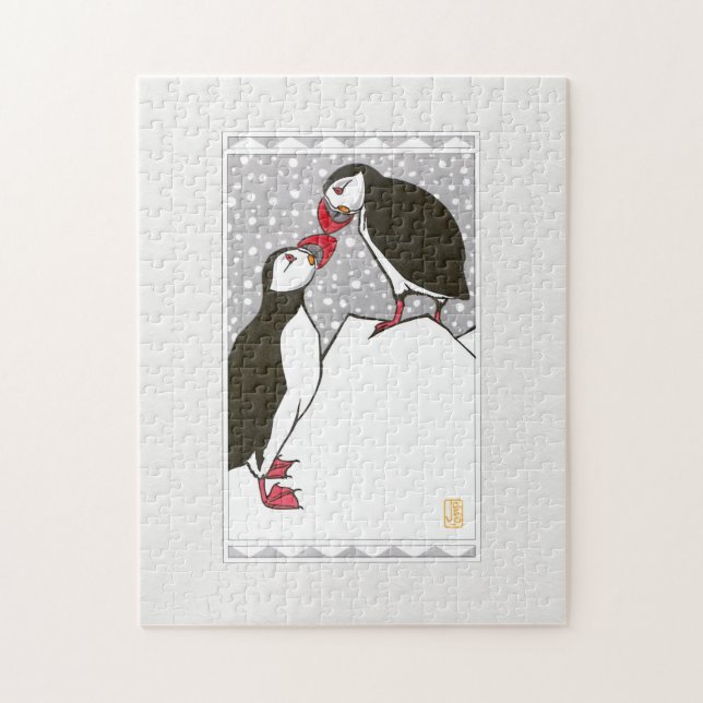 Puzzle Saludo de frailecillos 11"x14" (Vertical)