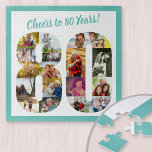 Puzzle Saludos a los 80 años Número 80 Collage de fotos P<br><div class="desc">Saluda a los 80 años con un rompecabezas fotográfico personalizado por un regalo de cumpleaños número 80. La plantilla de fotos está configurada para que agregue las fotos que se mostrarán en la forma de un número 80. El collage de fotos tiene una variedad de fotos de paisajes, cuadrados y...</div>