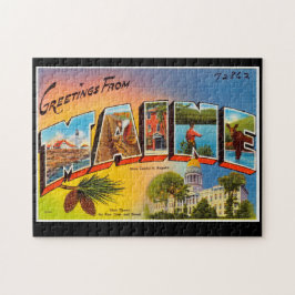 Puzzle Saludos antiguos del recuerdo de la postal princip