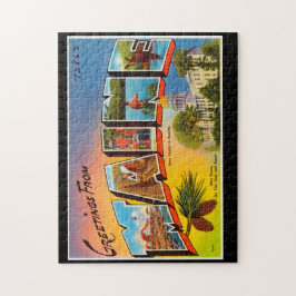 Puzzle Saludos antiguos del recuerdo de la postal princip