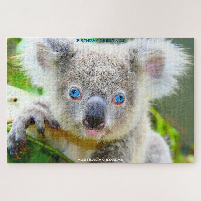 Puzzle Saludos de cumpleaños al australiano Koalas (Horizontal)