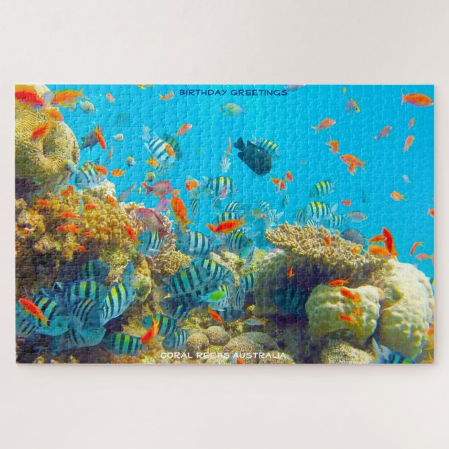 Puzzle Saludos de cumpleaños Coral Reef Australia (Horizontal)