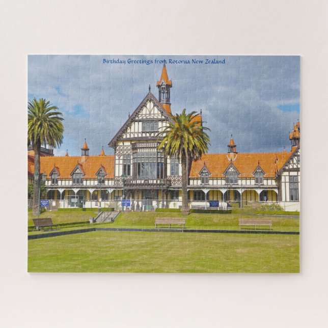 Puzzle Saludos de cumpleaños desde Rotorua Nueva Zelanda (Horizontal)