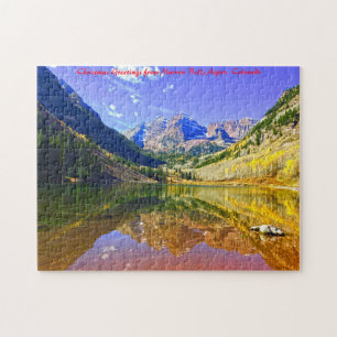 Puzzle Saludos de Navidad Aspen Maroon Bells Colorado