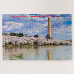 Puzzle Saludos de Navidad. Capital del Estado. Washington