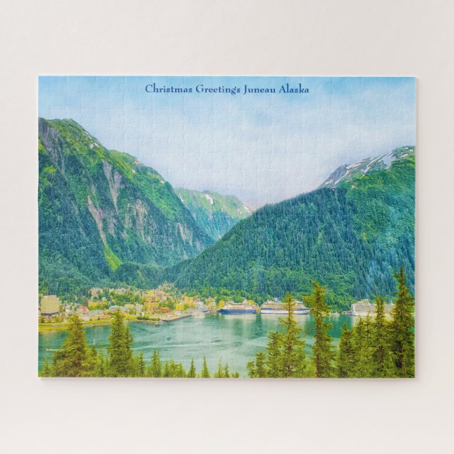 Puzzle Saludos de Navidad de Alaska Juneau (Horizontal)