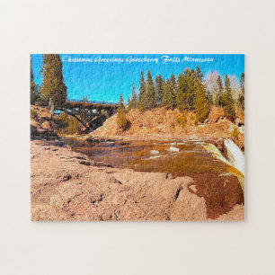 Puzzle Saludos de Navidad de Gooseberry Falls Minnesota