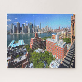 Puzzle Saludos de Navidad del horizonte de Brooklyn