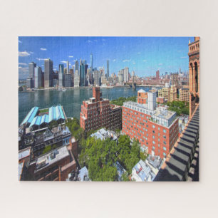 Puzzle Saludos de Navidad del horizonte de Brooklyn