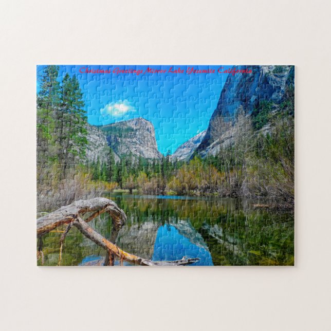 Puzzle Saludos de Navidad del lago Mirror Yosemite (Horizontal)