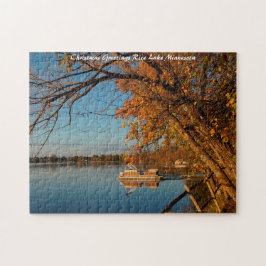 Puzzle Saludos de Navidad del lago Rice Minnesota