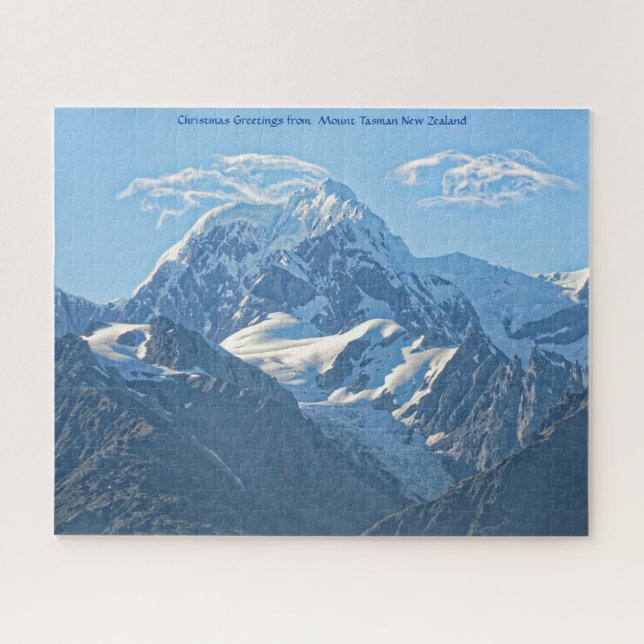 Puzzle Saludos de Navidad desde el Monte Tasman Nueva Zel (Horizontal)