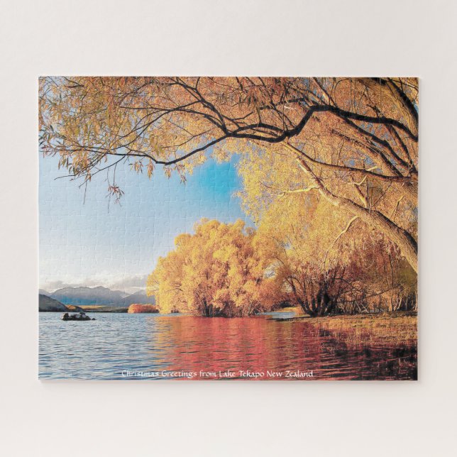 Puzzle Saludos de Navidad desde Lake Tekapo Nueva Zelanda (Horizontal)