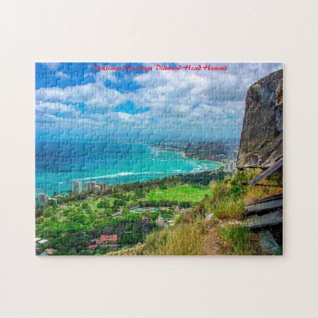 Puzzle Saludos de Navidad Hawaii Diamond Head (Horizontal)