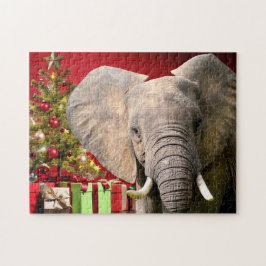 Puzzle Saludos de Navidad para elefantes