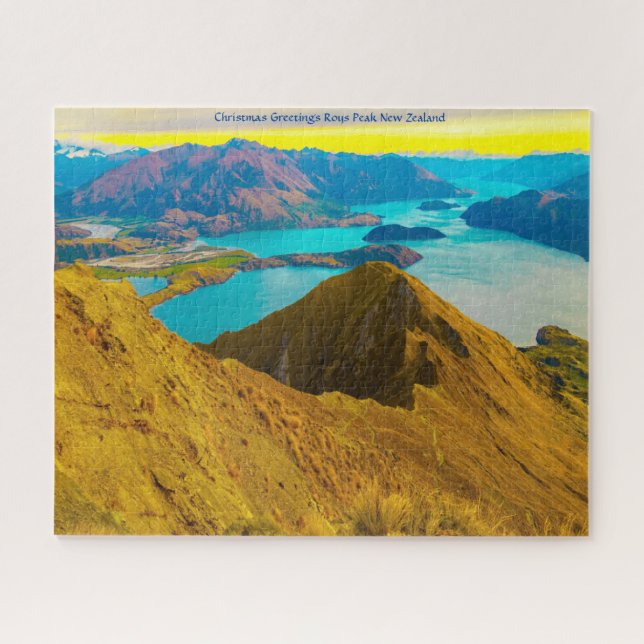 Puzzle Saludos de Navidad Roys Peak New Zealand (Horizontal)