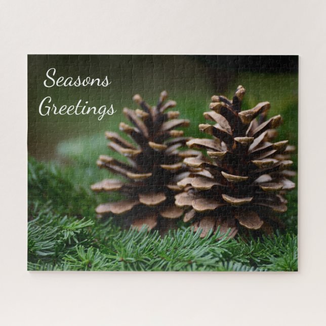 Puzzle Saludos de Pine Cone Seasons (Horizontal)