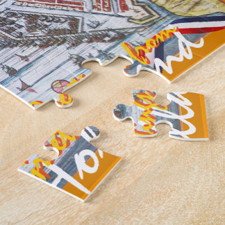 Puzzle Saludos del mapa de Amsterdam del vintage de