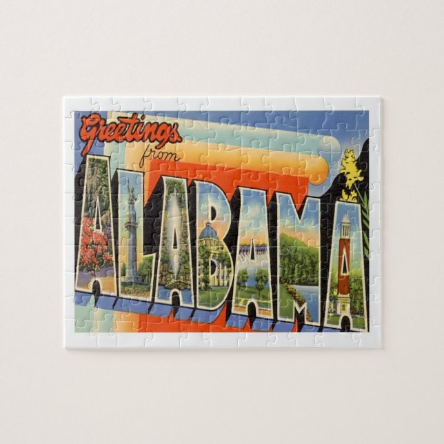 Puzzle Saludos desde Alabama Vintage Travel (Horizontal)