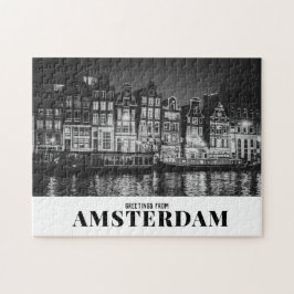 Puzzle Saludos desde Amsterdam Black & White Night