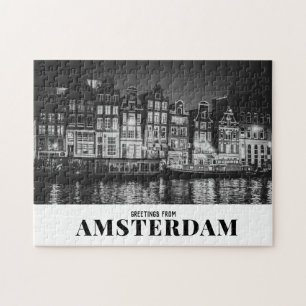 Puzzle Saludos desde Amsterdam Black & White Night