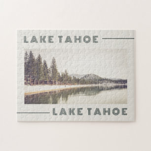 Puzzle Saludos desde la postal del estilo retro del lago