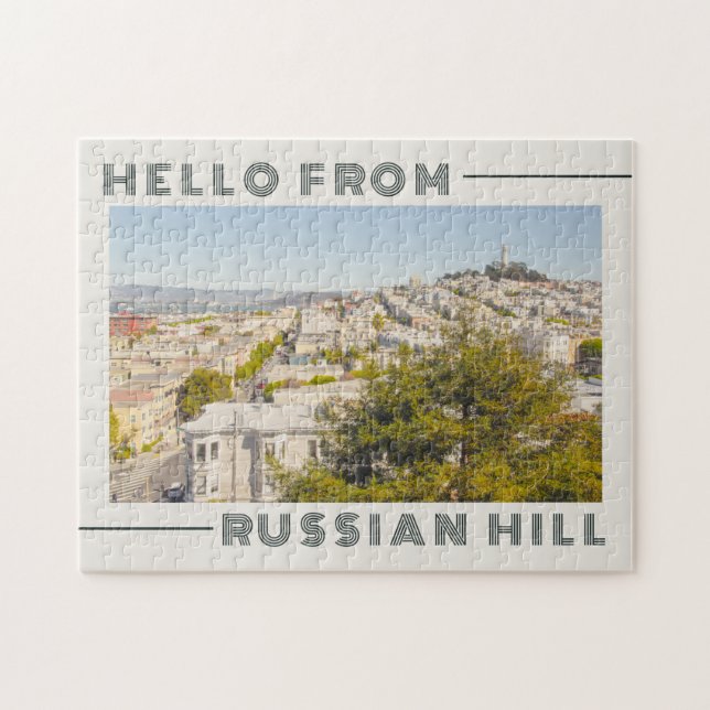 Puzzle Saludos desde Russian Hill San Francisco Retro (Horizontal)
