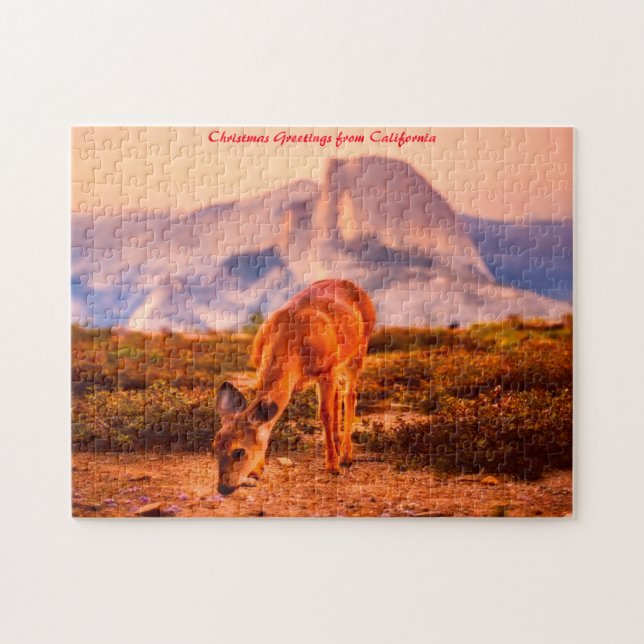 Puzzle Saludos navideños de California Deer (Horizontal)