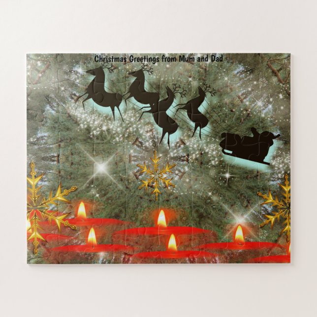 Puzzle Saludos navideños de Mamá y papá (Horizontal)