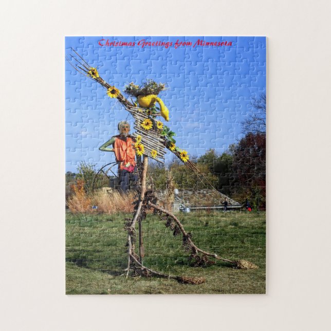Puzzle Saludos navideños de Scarecrow Minnesota (Vertical)