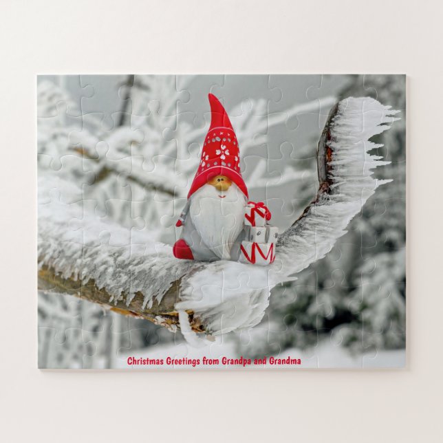 Puzzle Saludos navideños del abuelo y la abuela (Horizontal)
