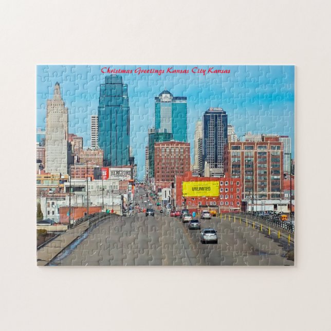 Puzzle Saludos navideños Kansas City Kansas (Horizontal)
