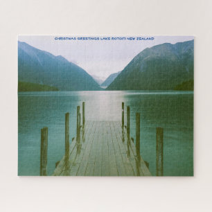 Puzzle Saludos navideños Lago Rotoiti Nueva Zelanda