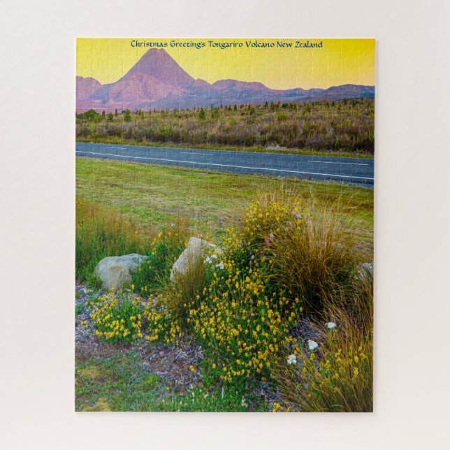 Puzzle Saludos navideños Volcán Tongariro Nueva Zelanda (Vertical)