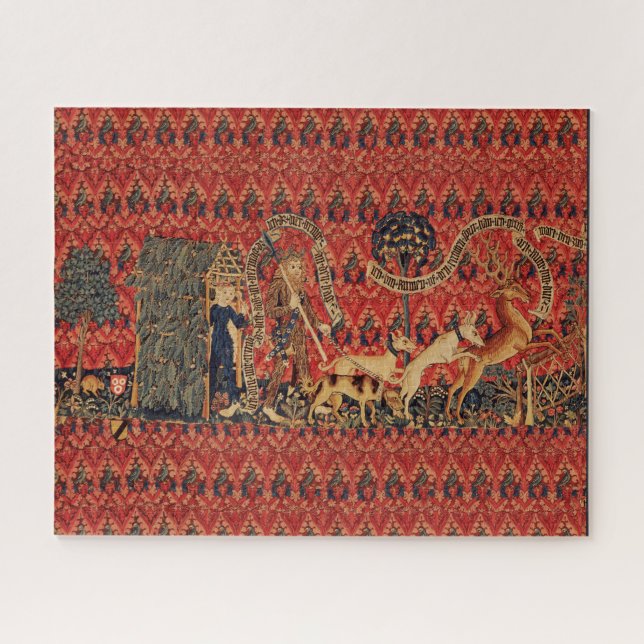 Puzzle SALVAJES EN DEER HUNT, Animales, Flora Roja (Horizontal)