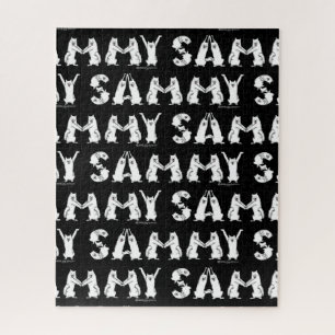 Puzzle Sammy en letras de perro samoyadas