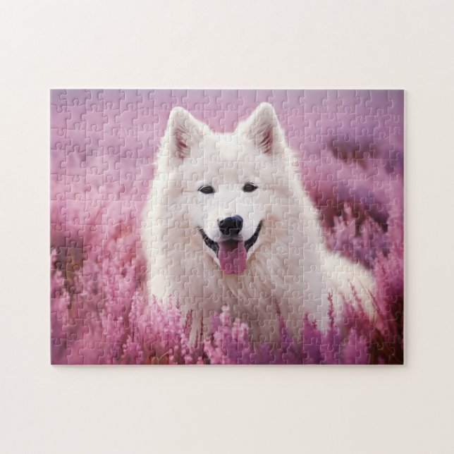 Puzzle Samoyed y heather (Horizontal)