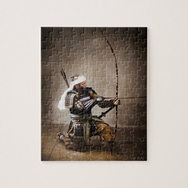 Puzzle Samurai japonés en armas con ceño (Vertical)