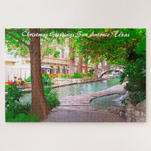 Puzzle San Antonio Texas. Felicitaciones de Navidad
