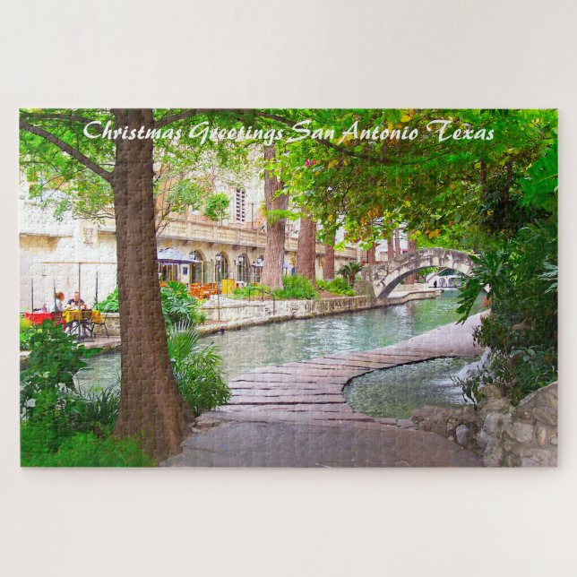 Puzzle San Antonio Texas. Felicitaciones de Navidad (Horizontal)