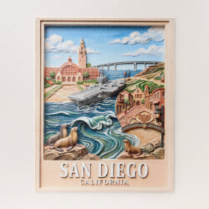 Puzzle San Diego California Viajes Texturizados en 3D de