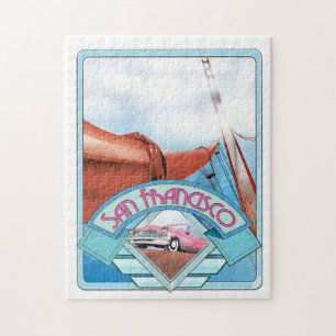 Puzzle San Francisco, EE. UU., cartel de viaje